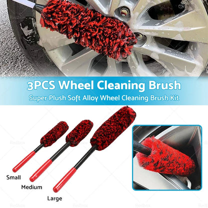 3 x Wheel Woolies Luxury Super Plush Alloy Wheel Cleaning Brushes