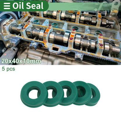 Oil Seal 20x40x10mm TPU Rotary Shaft Seal Green 5 Pcs