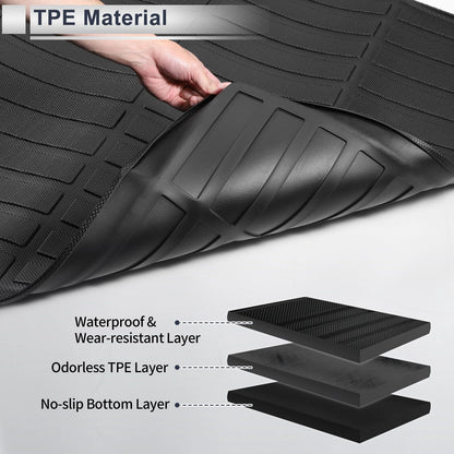 Cargo Liner Rear Trunk Mat for Jeep Grand Cherokee (2022-2024) Black TPE