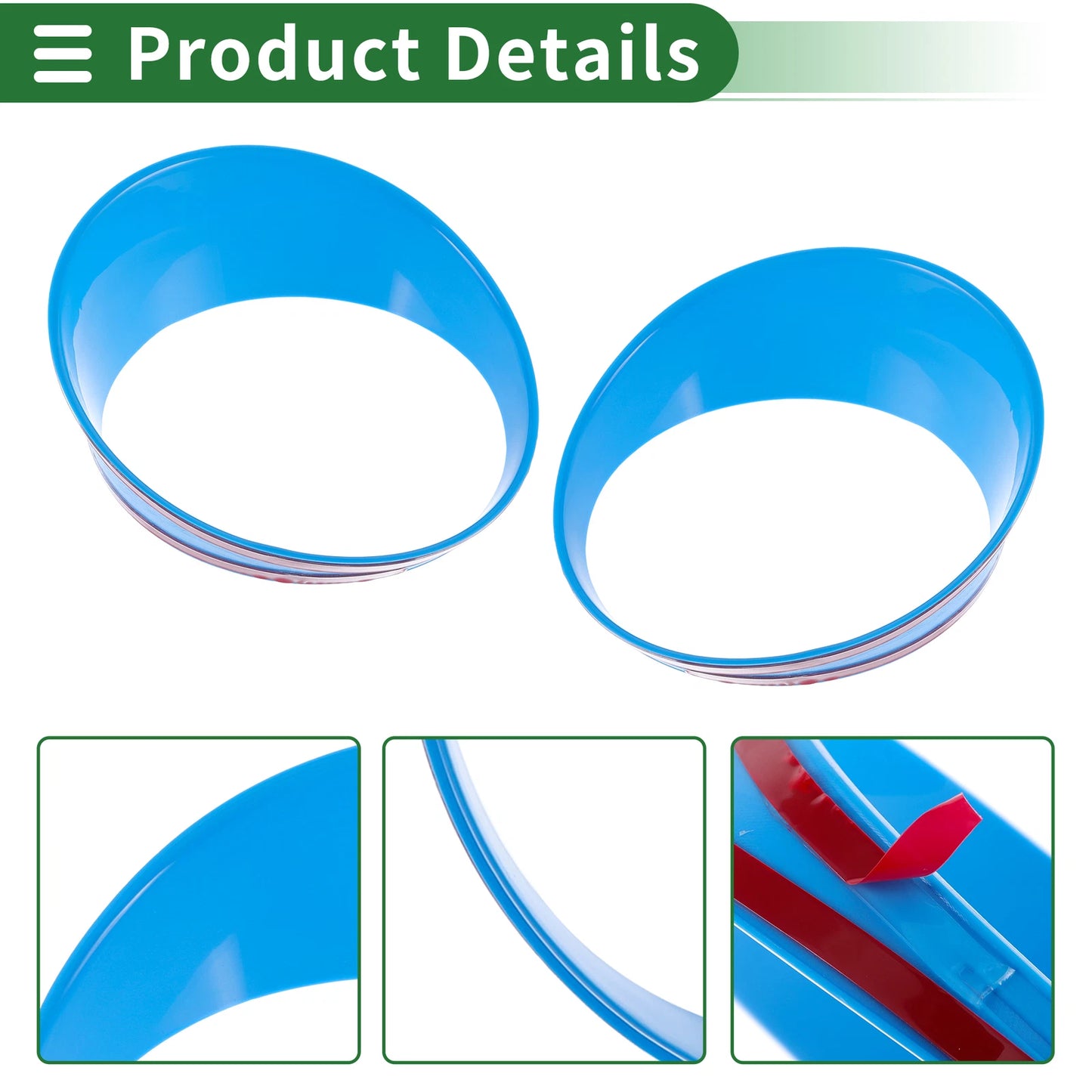 2 x Car Headlight Trim Bezels for Jeep Wrangler (2024) - ABS Light Blue