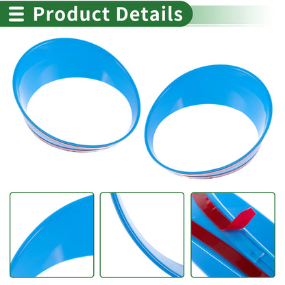 2 x Car Headlight Trim Bezels for Jeep Wrangler (2024) - ABS Light Blue
