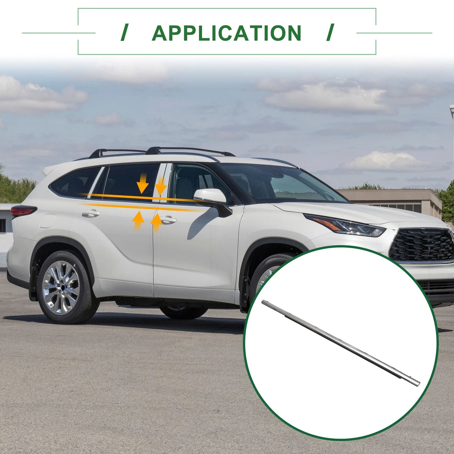 1pc Rear Left Weatherstrip Window Seal for Toyota HIGHLANDER (2015–2021)