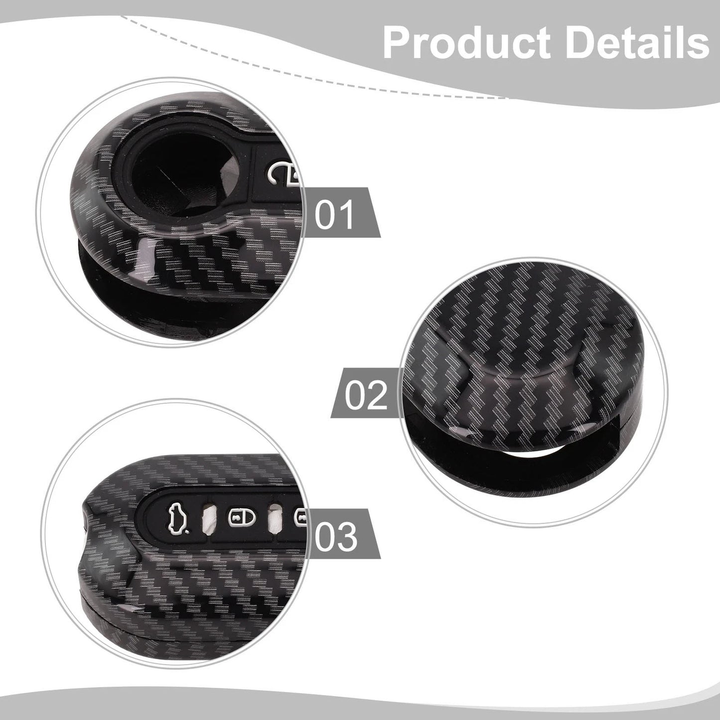 Carbon key case key cover for Fiat 500 Ducato Abarth Doblo (2007–2024)