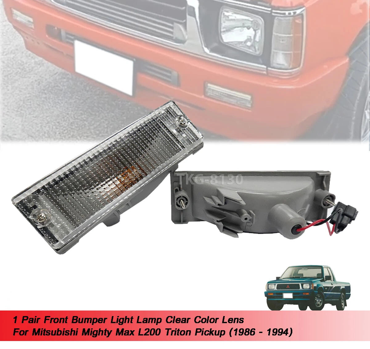 Clear Lens Front Bumper Light for Mitsubishi L200 Triton (1986-1994)