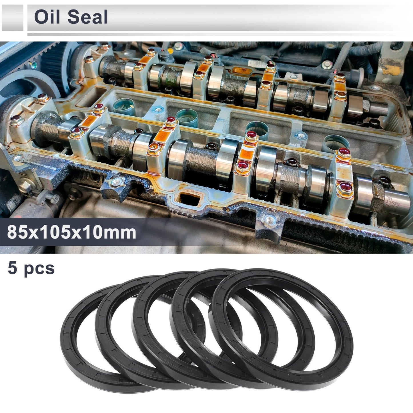 Oil Seal 5x 85x105x10mm Seal Ring Rotary Shaft Nitrile Rubber for MakeModel