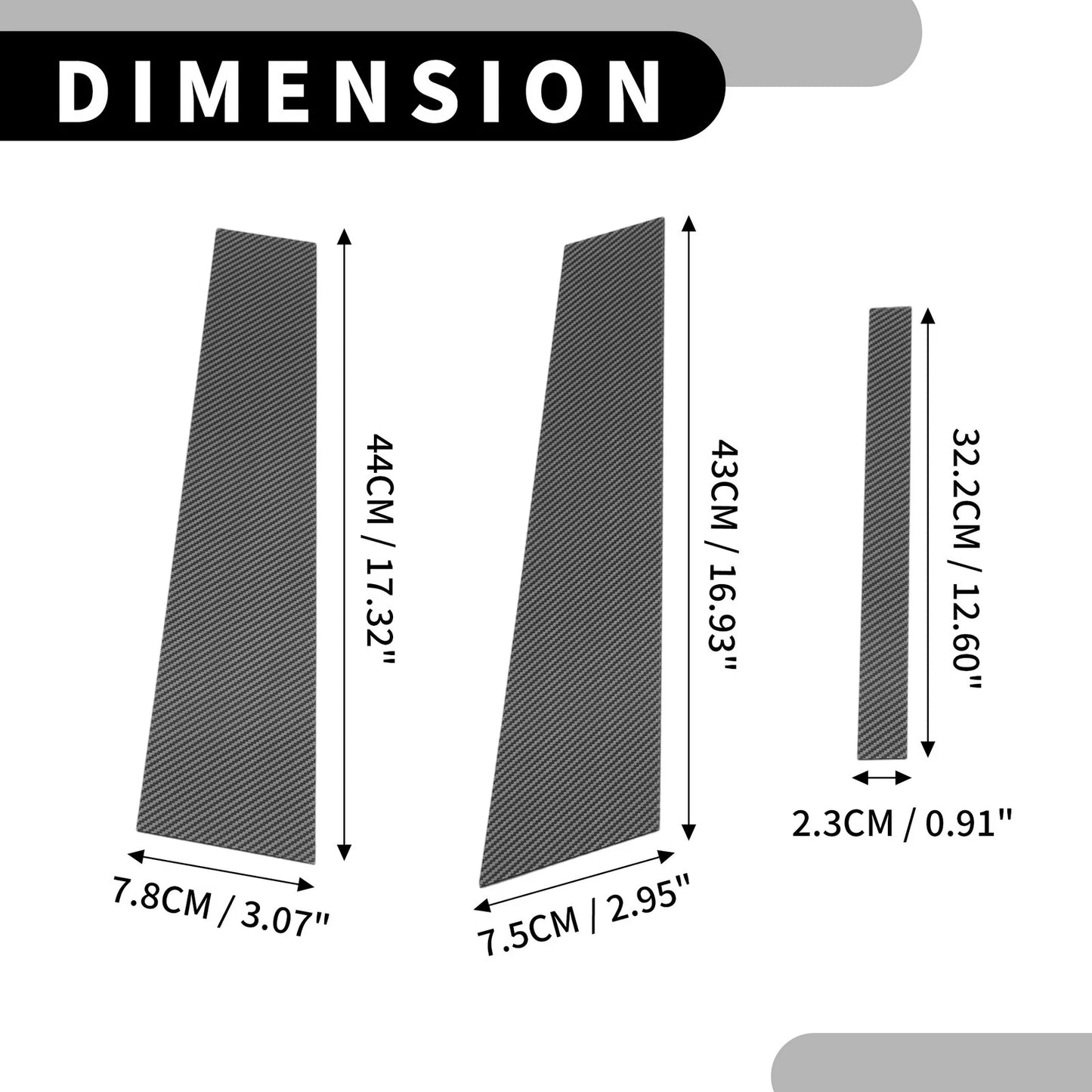 6 Pcs Car Pillar Window Trim for BMW 3 Series E90 Sedan Black Carbon Fiber