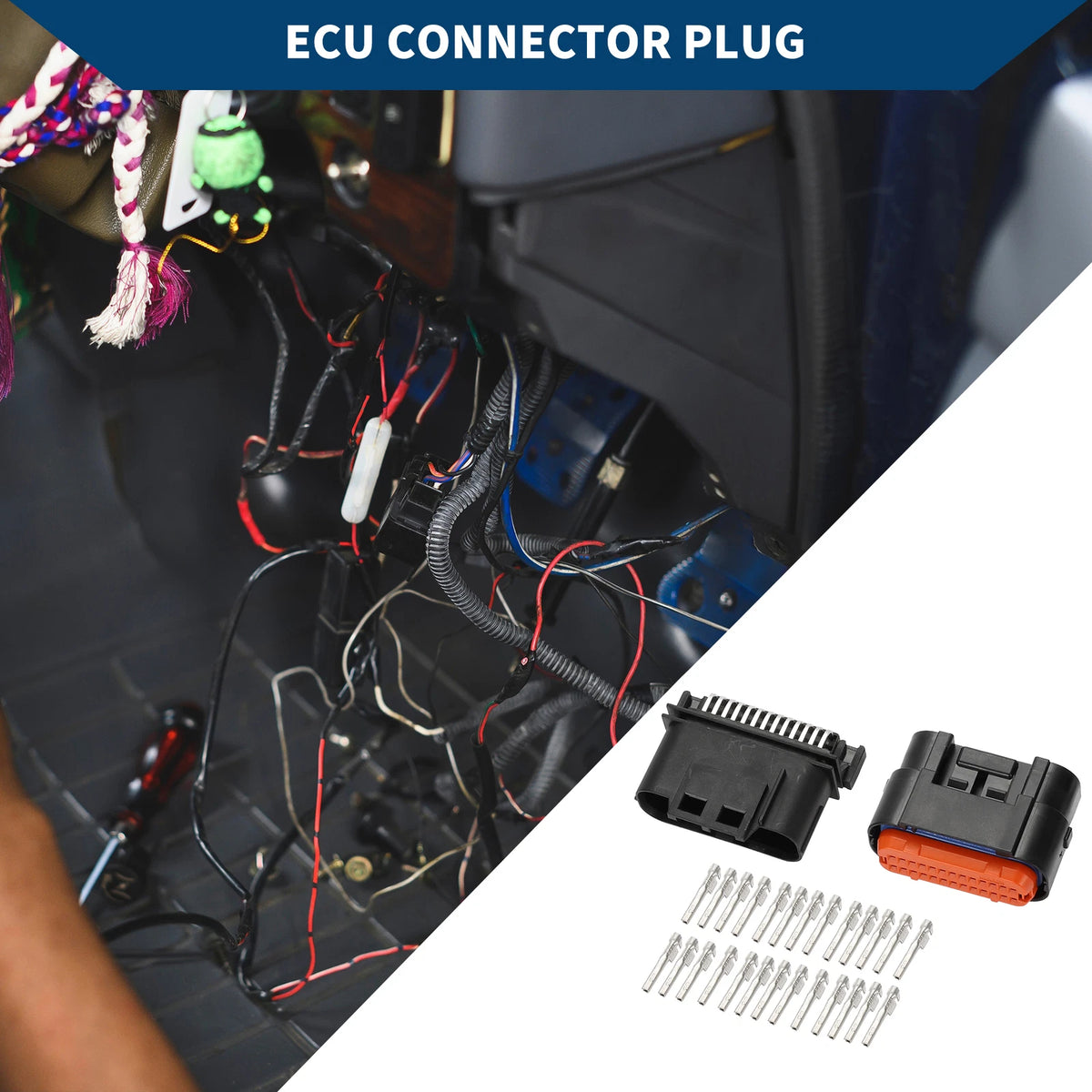26 Pin ECU Connector Plug for Honda - Male Female Wire Terminal ()