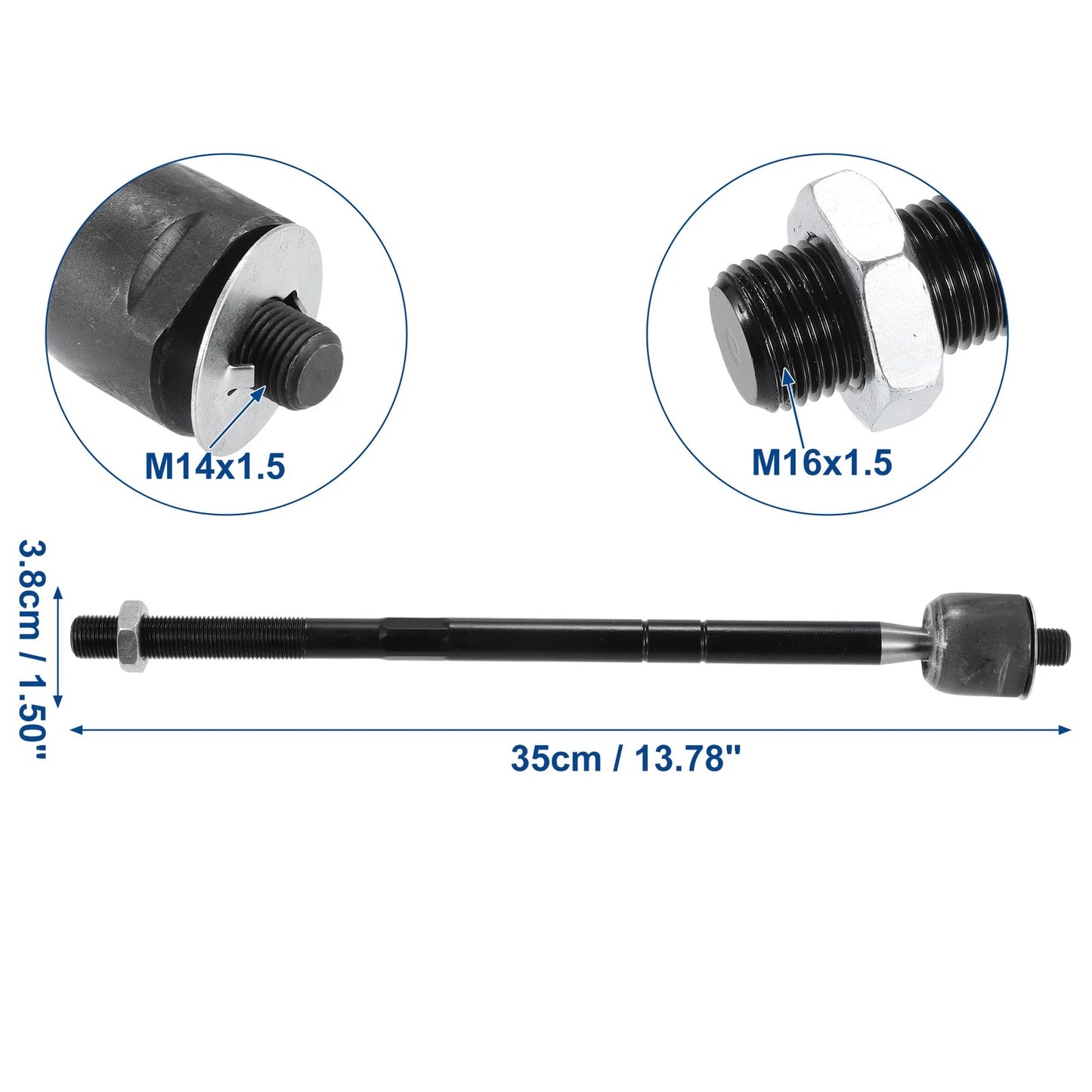 6 x Front Inner Outer Tie Rods with Boots for Ford Escape (2005-2009)