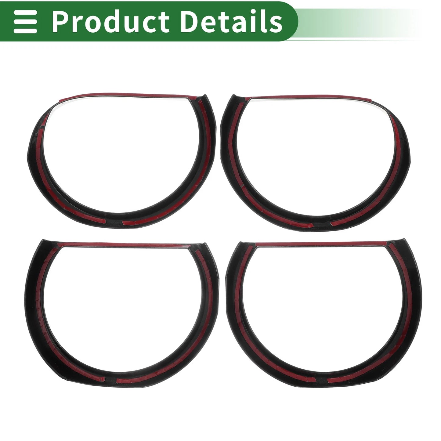 4x Headlight Trim Bezel for Dodge Challenger (2015-2024) ABS Black