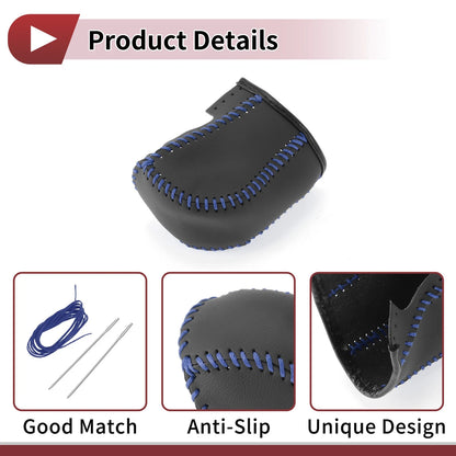 Gear Shift Knob Cover for Acura TL (2009-2014) Black Blue Faux Leather