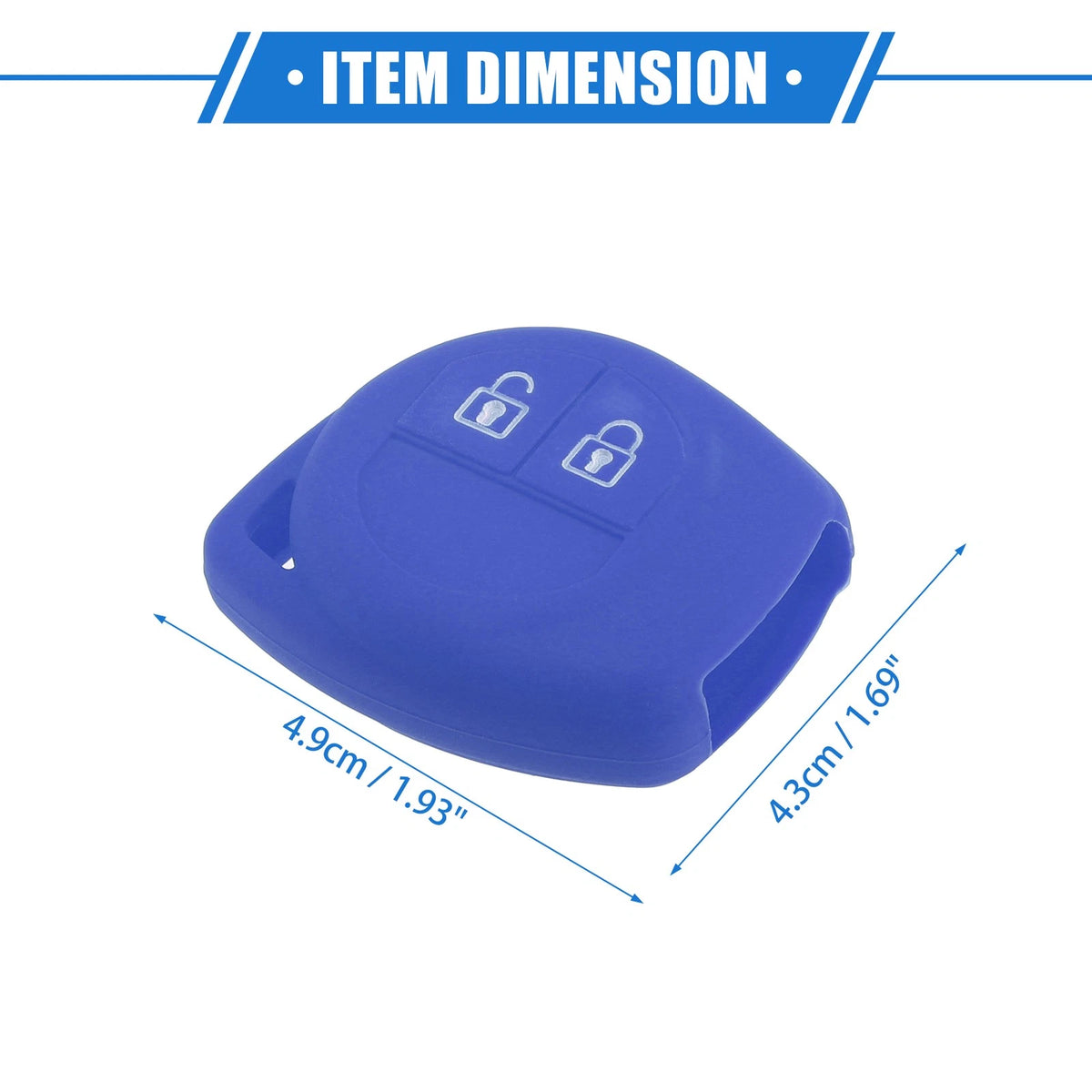 Car Remote Key Fob Case Protectors for Suzuki 2 Button Silicone Dark Blue