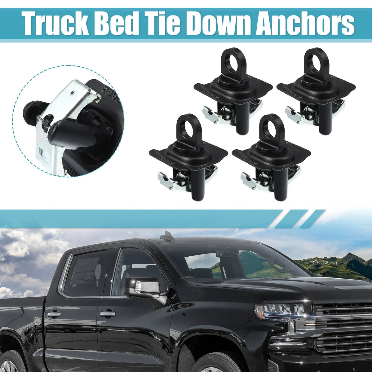 4 x Truck Bed Tie Down Anchors for GMC Sierra / Silverado (2014-2021)