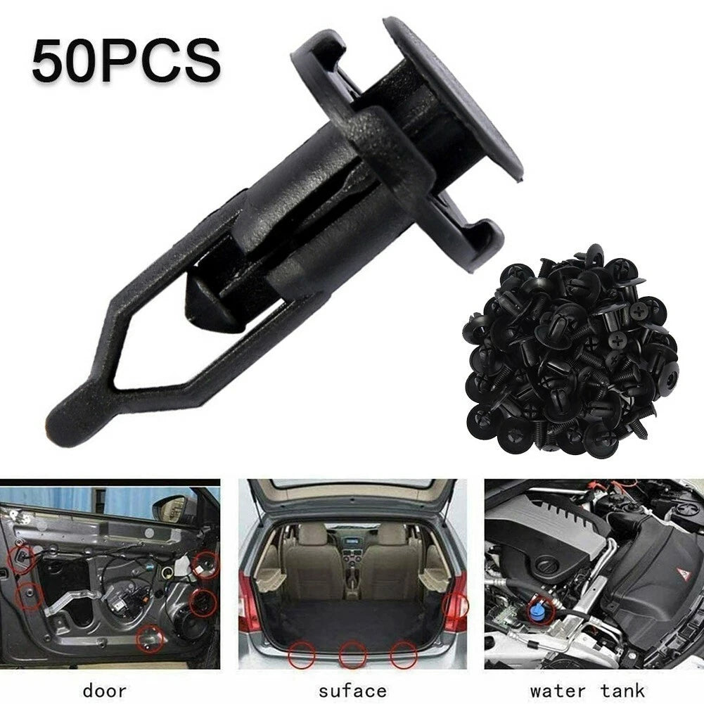 50x9mm Bumper Splash Shield Hood Engine Push Clip Rivet for Ford