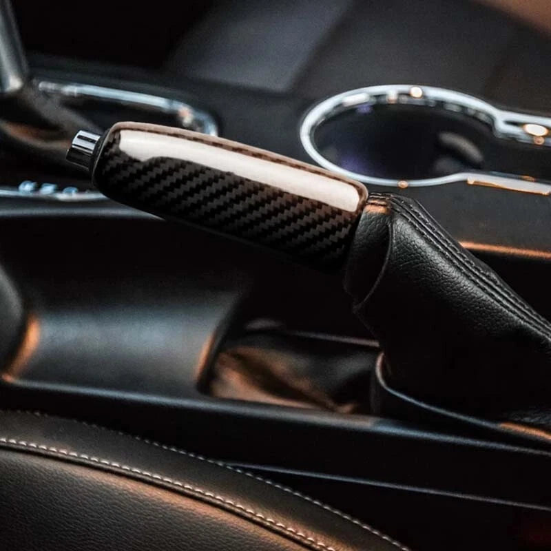 Real Carbon Fiber Parking Brake Handbrake Grip Knob fit For Mustang 2015-2019