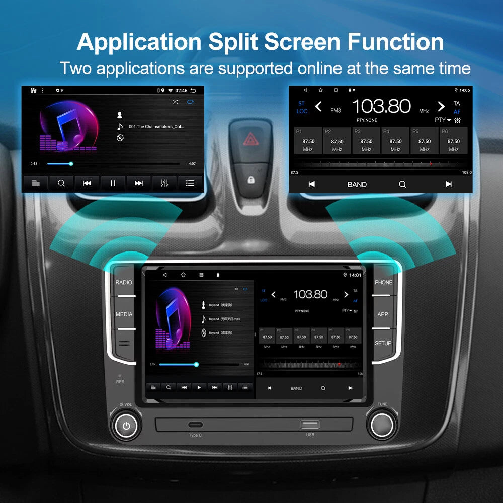 Apple CarPlay Android Auto Head Unit for Volkswagen Polo (2010-2014)