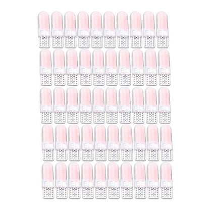 50 x T10 COB Pink LED License Plate Lights for Car 12V Bulbs (194, 168, W5W)