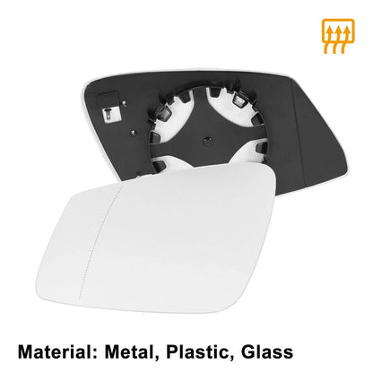 Heated Left Side Mirror Glass with Backing for BMW F10 528i 550i (2009-2017)