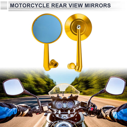 M8/M10 Rear View Mirrors / Handlebar Gold Tone Aluminum for Make Model