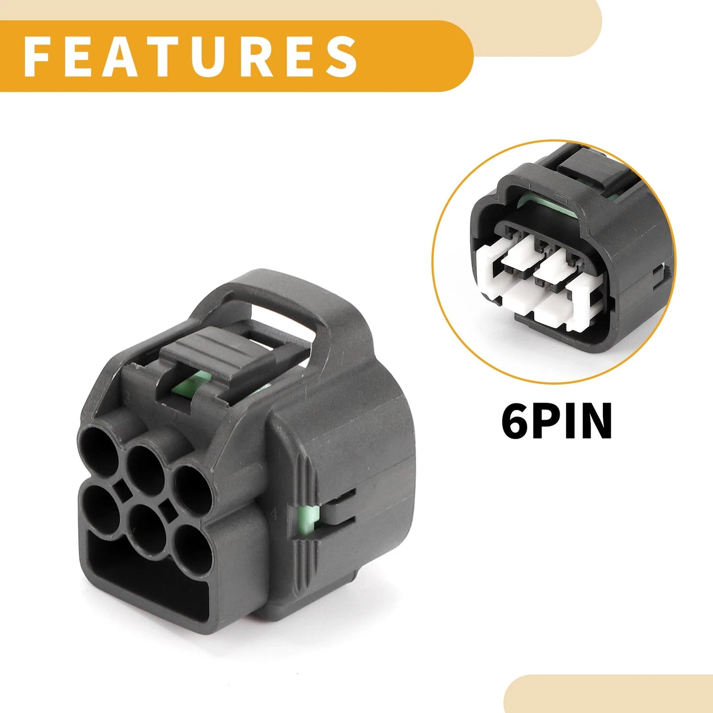 6 Pin Waterproof Headlight Connector Plug for Toyota