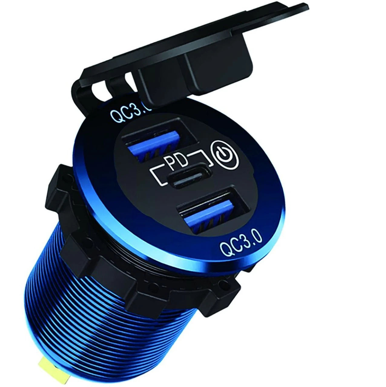Dual USB Socket 12-24V LED Panel for Boat/Caravan/4WD
