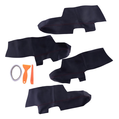 4 x Black Inner Insert Door Panel Armrest Covers for Hyundai Santa Fe (06-12)