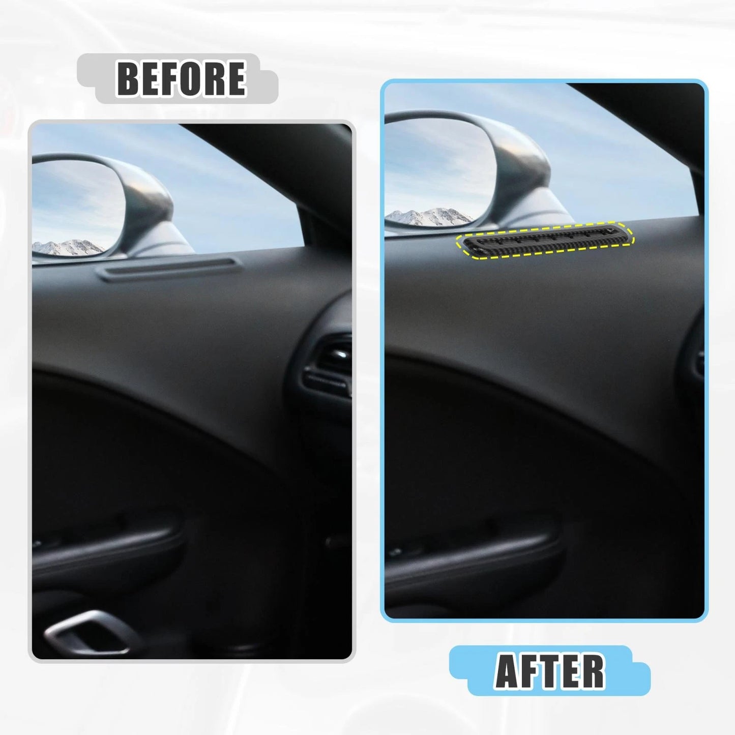 2pcs Carbon Fiber Pattern Door Vent Cover for Dodge Challenger (2015 - 2019)