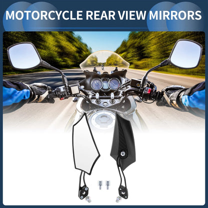 M8/M10 Rear View Mirror Handlebar Mirror Black Plastic 1 Set for Motorcycle
