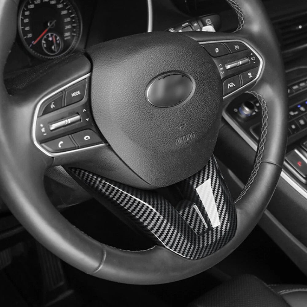 Carbon Fiber Steering Wheel Cover for Hyundai Santa Fe Palisade (2020–2023)