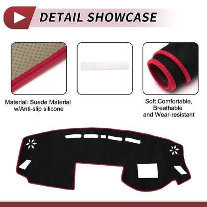 Dashboard Cover Mat for Mitsubishi Eclipse Cross 2018-2024 Black Red