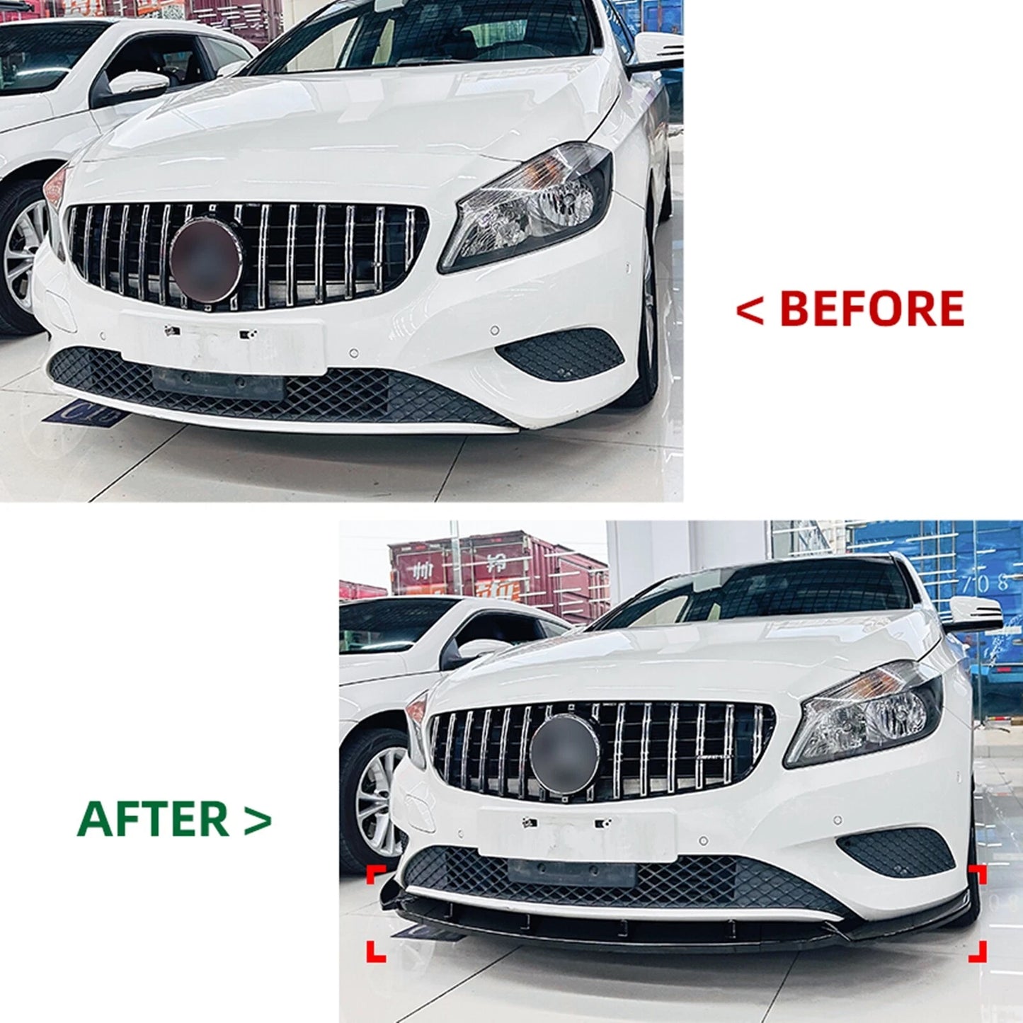 Front Bumper Spoiler Lip Splitter for Benz W176 (2013-2015)