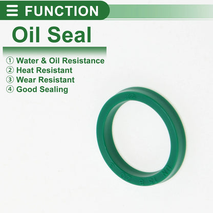Oil Seal 15.8x20x3mm TPU Rotary Shaft Seal High Pressure Green 5 pcs