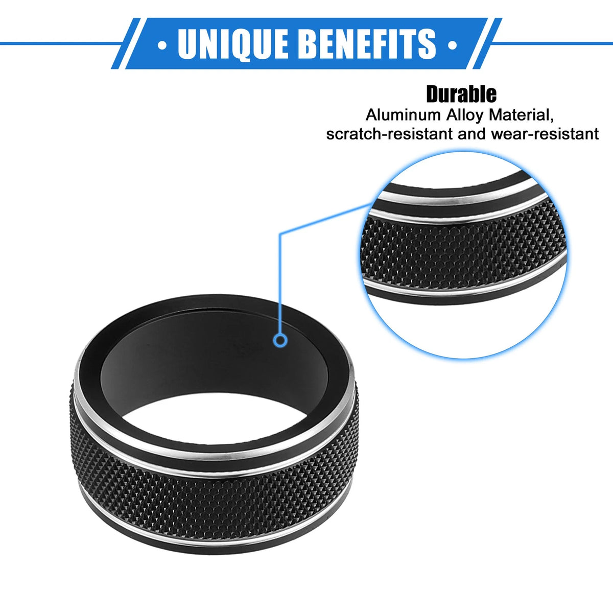 AC Climate Control Knob Rings for Toyota Camry (2021-2023) Durable Black
