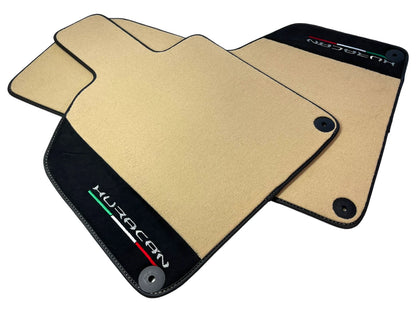 Beige Floor Mats for Lamborghini Huracan with Alcantara Leather (2014-2023)