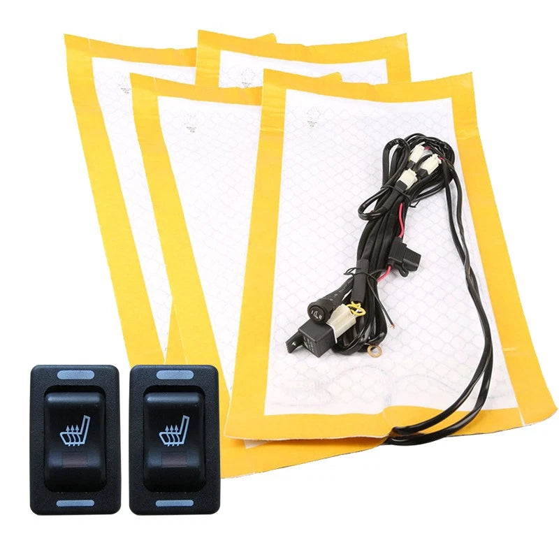 Heated Carbon Fiber Seat Heater Kit for Universal Car Cushion DC 12V