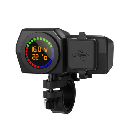 Volt Meter Phone Charge Mount Temperature Gauge for Motorcycle