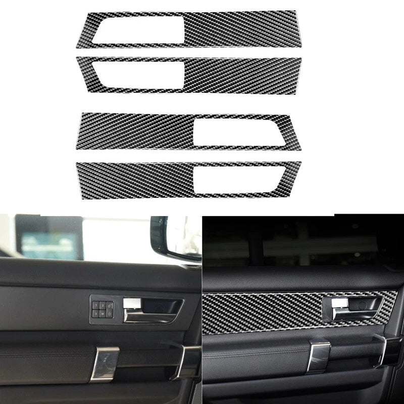 Carbon Fiber Inner Door Armrest Panel Trim For Land Rover Discovery 4 2010-2016