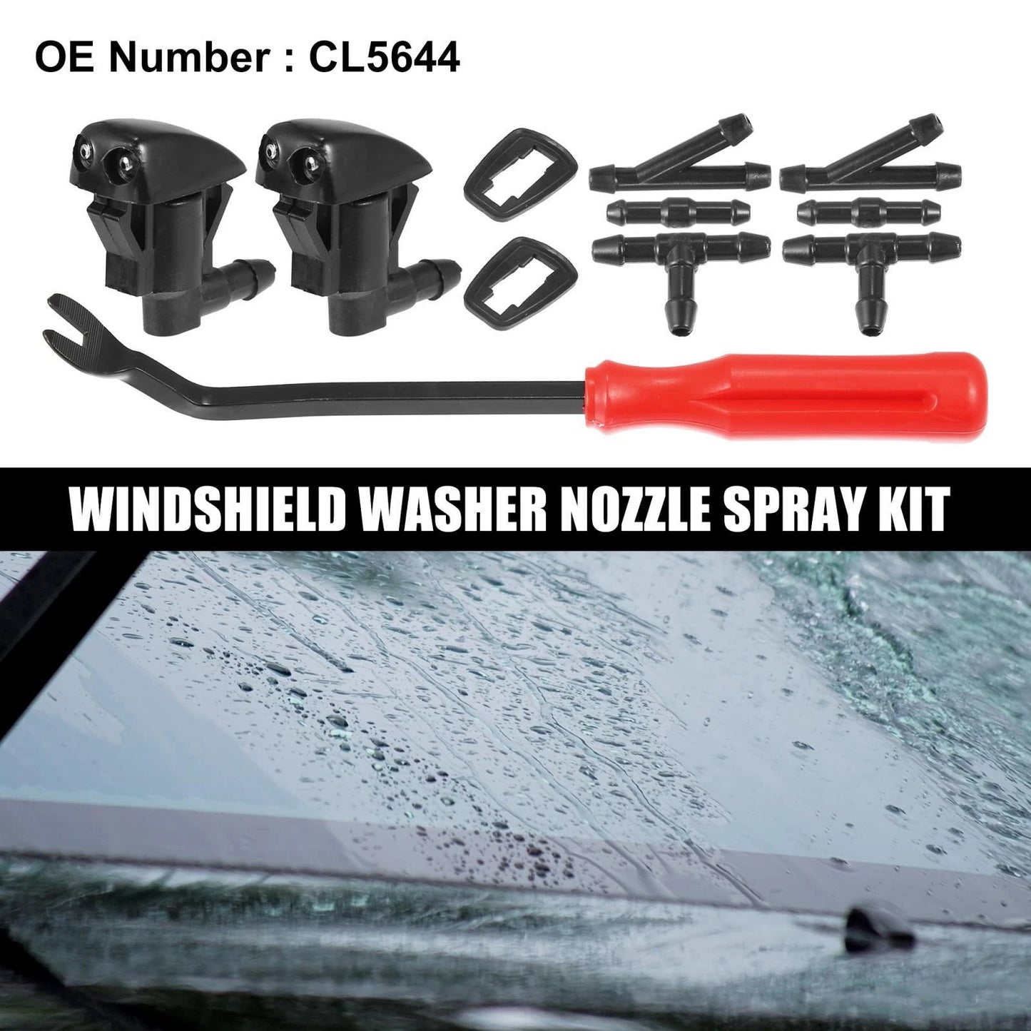 11pcs Front Windshield Washer Nozzle Kit for Toyota Sienna (2000-2011)