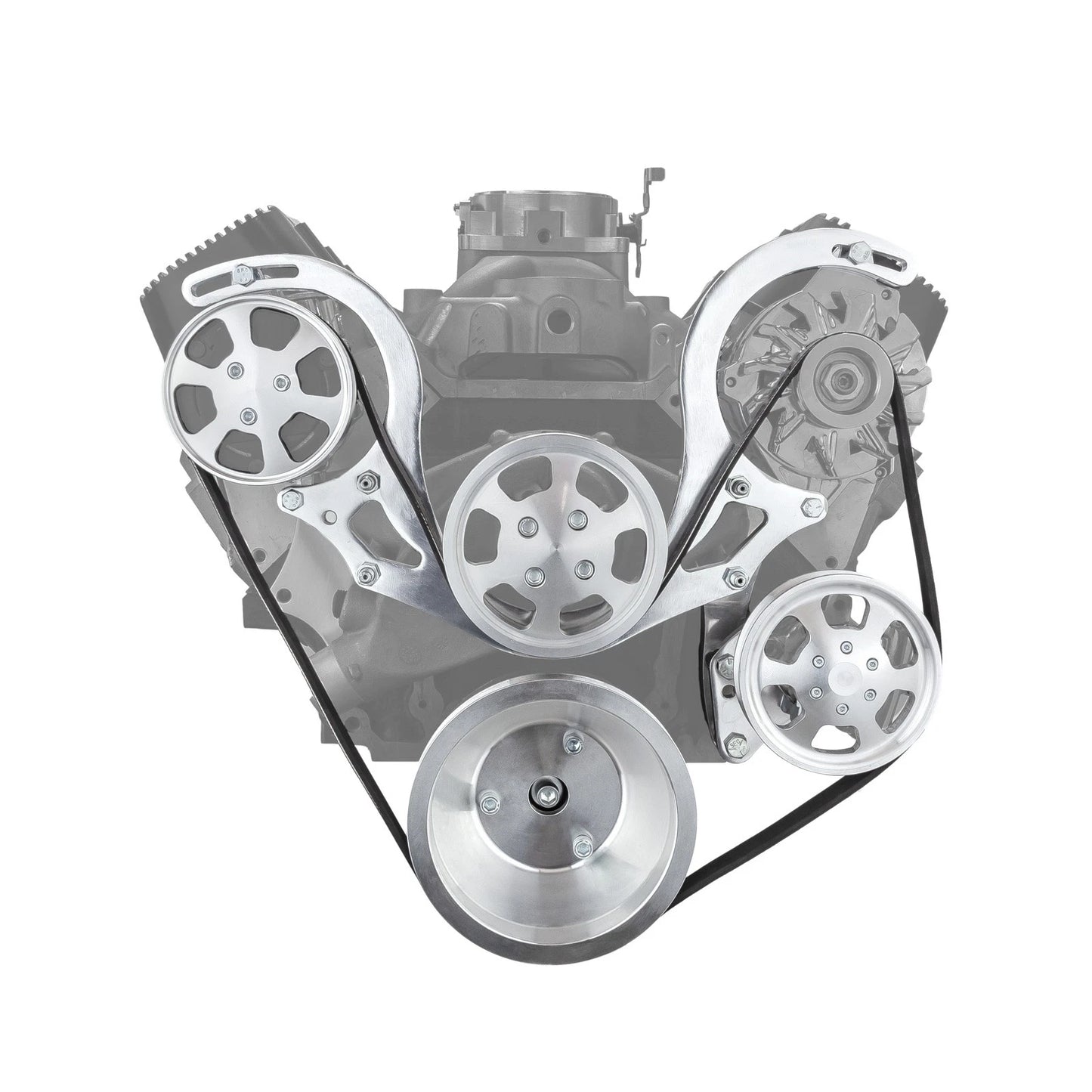 Aluminum Serpentine Engine Pulley Kit for Chevy BBC 454