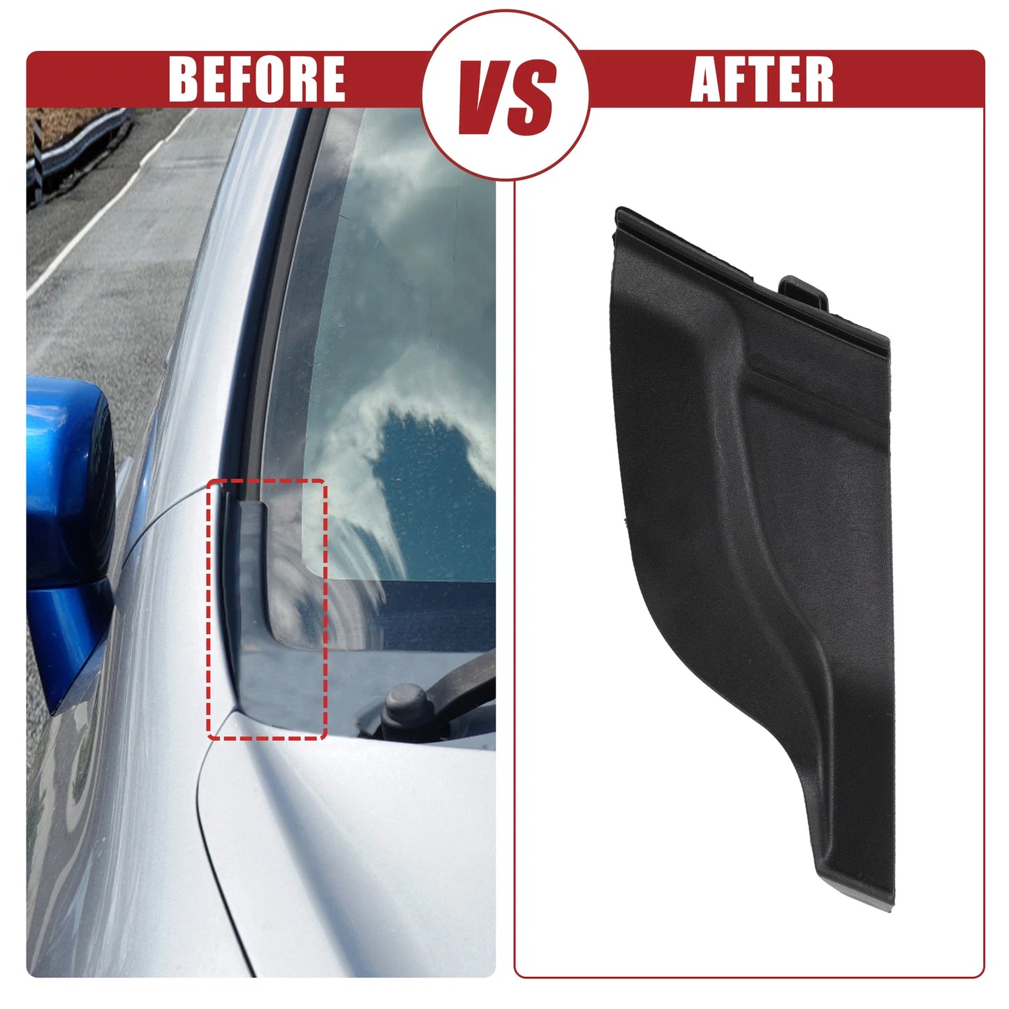 Right Windshield Wiper Cowl Cover Extension Trim for Toyota Prius (2010–2015)