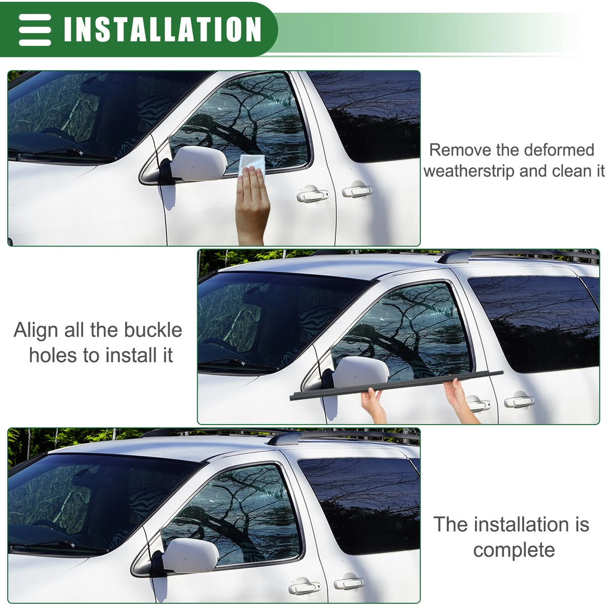 Front Left Right Door Window Belt Weatherstrip for Toyota Sienna (2004-2010)