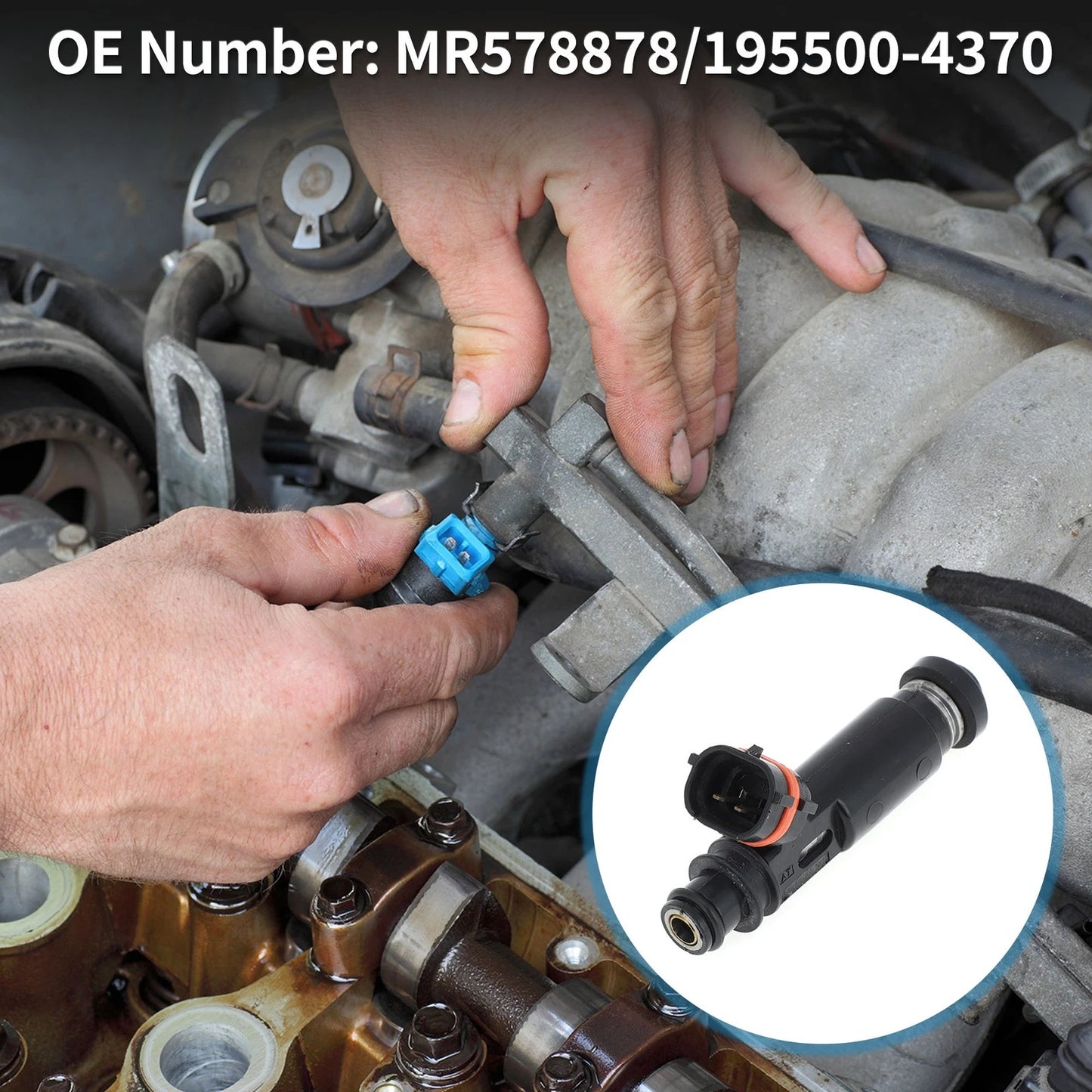 Fuel Injector MR578878 for Mitsubishi Montero 3.8 (2003-2006) 1 Pc Black