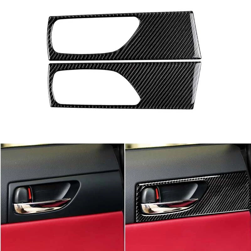 Carbon Fiber Rear Door Handle Suround Cover Trim Fit For Lexus IS 2014-2018