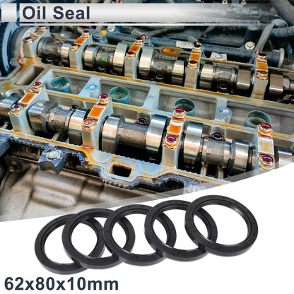 Oil Seal / 62x80x10mm 5 Pcs / Seal Ring Rotary Shaft Seal NBR Rubber for Car