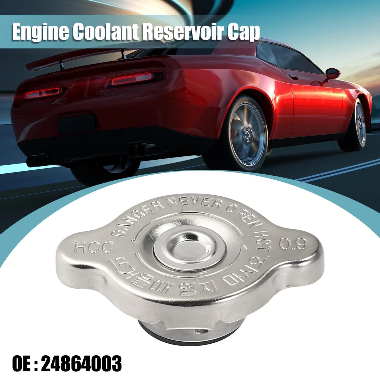 Radiator Coolant Recovery Cap for Ford (24864003) - Silver Tone