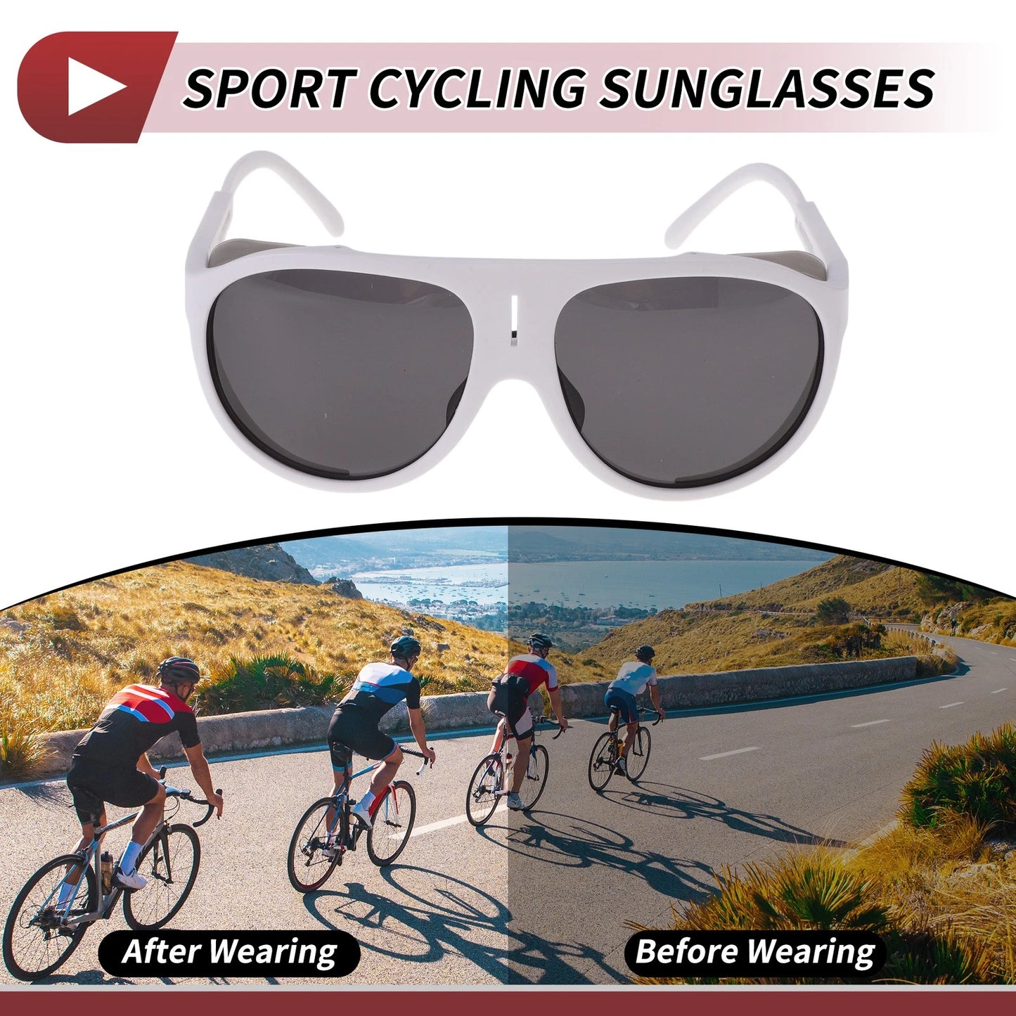 1 x Motorcycle Goggles Deep Gray Lens Frame Tri-acetel Cellulose for Motorcycle