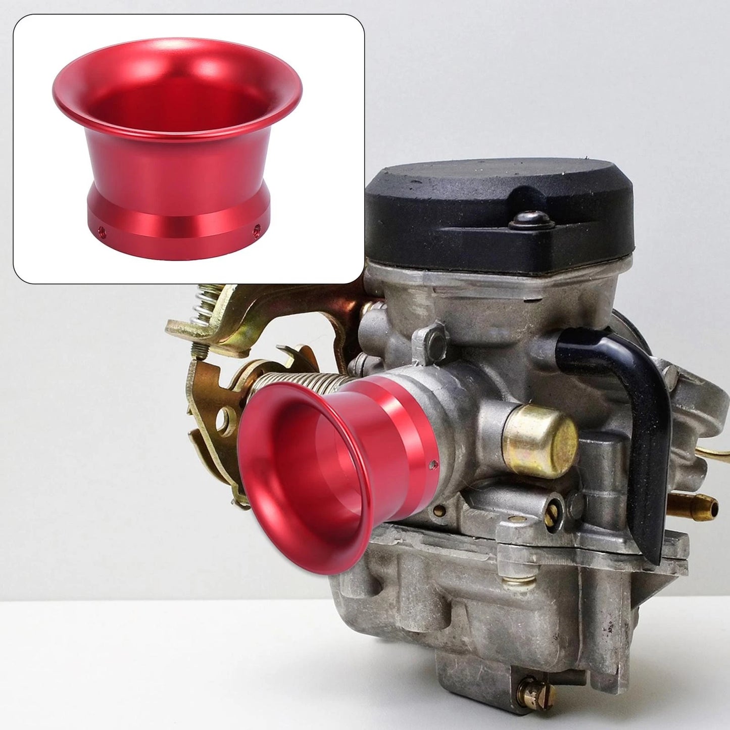 Air Filter Intake Velocity Stack Red 50mm Inner Dia for Motorcycle