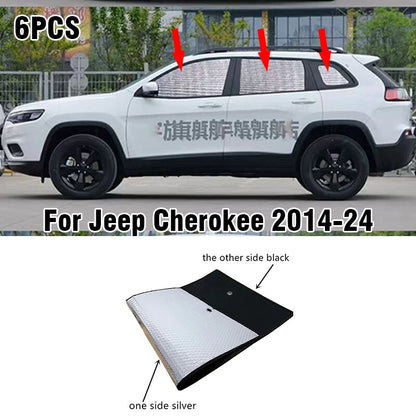 6PCS Side Window Privacy Sunshade for Jeep Cherokee (2014–2024)
