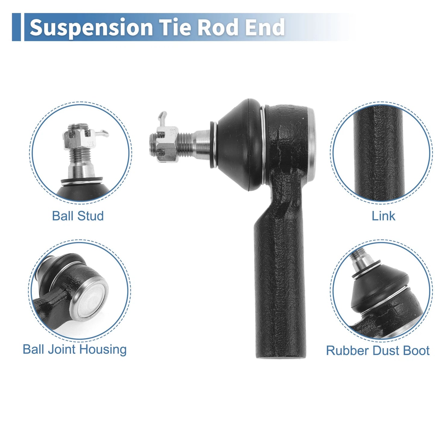 4 x Front Inner Outer Tie Rod Ends for Ford Escape (2001-2009)