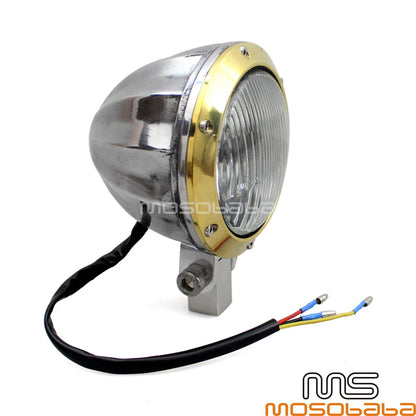 4in Halogen Headlight for Harley Cafe Racer Chopper Bobber