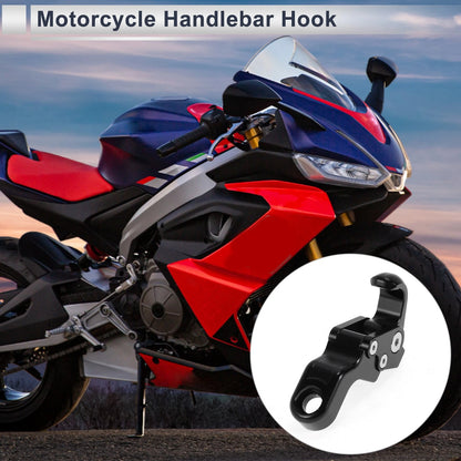 Slope Handle with Hook Aluminum Alloy Hanging Hook for Motorcycle with Screw Black